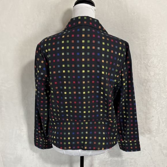 Y2K Christopher & Banks Rainbow Peplum Button Down Top Size L‎ P Cropped Teacher - Picture 4 of 15